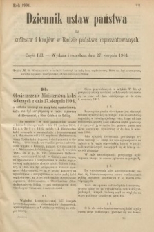 Dziennik Ustaw Państwa dla Królestw i Krajów w Radzie Państwa Reprezentowanych. 1904, nr 52
