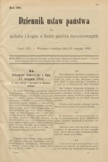 Dziennik Ustaw Państwa dla Królestw i Krajów w Radzie Państwa Reprezentowanych. 1904, nr 53