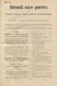 Dziennik Ustaw Państwa dla Królestw i Krajów w Radzie Państwa Reprezentowanych. 1904, nr 57