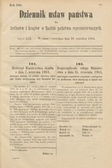Dziennik Ustaw Państwa dla Królestw i Krajów w Radzie Państwa Reprezentowanych. 1904, nr 59