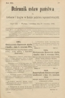 Dziennik Ustaw Państwa dla Królestw i Krajów w Radzie Państwa Reprezentowanych. 1904, nr 60