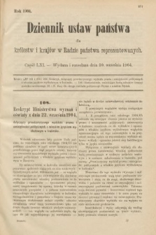 Dziennik Ustaw Państwa dla Królestw i Krajów w Radzie Państwa Reprezentowanych. 1904, nr 61