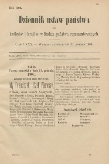 Dziennik Ustaw Państwa dla Królestw i Krajów w Radzie Państwa Reprezentowanych. 1904, nr 80