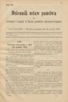 Dziennik Ustaw Państwa dla Królestw i Krajów w Radzie Państwa Reprezentowanych. 1904, nr 88