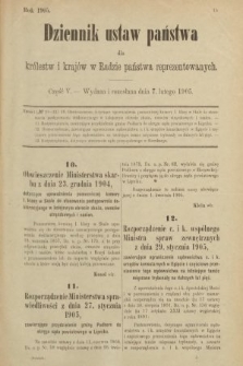 Dziennik Ustaw Państwa dla Królestw i Krajów w Radzie Państwa Reprezentowanych. 1905, nr 5