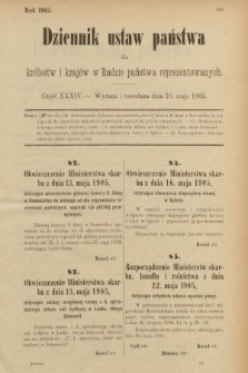 Dziennik Ustaw Państwa dla Królestw i Krajów w Radzie Państwa Reprezentowanych. 1905, nr 34