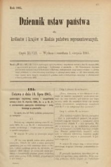 Dziennik Ustaw Państwa dla Królestw i Krajów w Radzie Państwa Reprezentowanych. 1905, nr 48