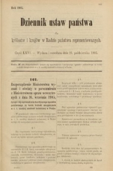 Dziennik Ustaw Państwa dla Królestw i Krajów w Radzie Państwa Reprezentowanych. 1905, nr 66