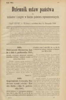 Dziennik Ustaw Państwa dla Królestw i Krajów w Radzie Państwa Reprezentowanych. 1905, nr 68
