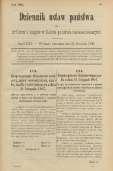 Dziennik Ustaw Państwa dla Królestw i Krajów w Radzie Państwa Reprezentowanych. 1905, nr 70