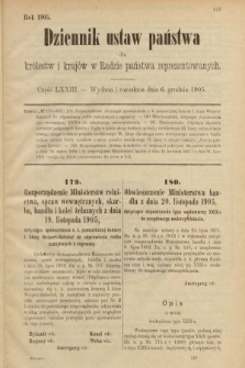 Dziennik Ustaw Państwa dla Królestw i Krajów w Radzie Państwa Reprezentowanych. 1905, nr 73