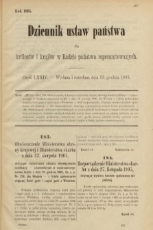 Dziennik Ustaw Państwa dla Królestw i Krajów w Radzie Państwa Reprezentowanych. 1905, nr 74