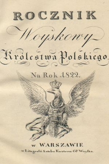Rocznik Woyskowy Królestwa Polskiego na rok 1822