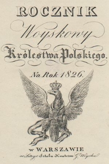 Rocznik Woyskowy Królestwa Polskiego na rok 1826