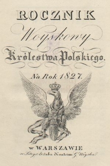 Rocznik Woyskowy Królestwa Polskiego na rok 1827