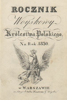 Rocznik Woyskowy Królestwa Polskiego na rok 1830