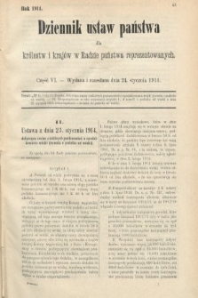 Dziennik Ustaw Państwa dla Królestw i Krajów w Radzie Państwa Reprezentowanych. 1914, nr 6