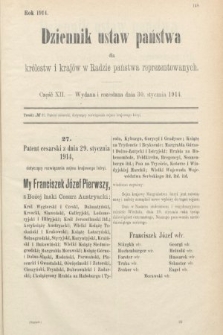 Dziennik Ustaw Państwa dla Królestw i Krajów w Radzie Państwa Reprezentowanych. 1914, nr 12