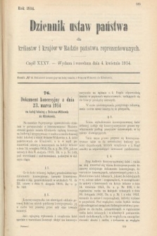 Dziennik Ustaw Państwa dla Królestw i Krajów w Radzie Państwa Reprezentowanych. 1914, nr 35