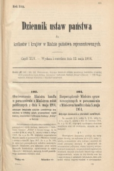 Dziennik Ustaw Państwa dla Królestw i Krajów w Radzie Państwa Reprezentowanych. 1914, nr 45