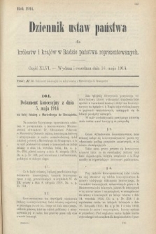 Dziennik Ustaw Państwa dla Królestw i Krajów w Radzie Państwa Reprezentowanych. 1914, nr 46
