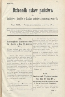 Dziennik Ustaw Państwa dla Królestw i Krajów w Radzie Państwa Reprezentowanych. 1914, nr 49