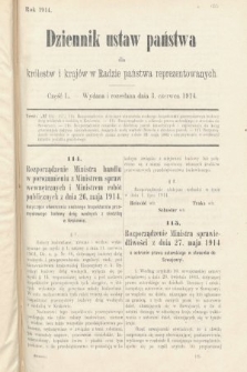 Dziennik Ustaw Państwa dla Królestw i Krajów w Radzie Państwa Reprezentowanych. 1914, nr 50