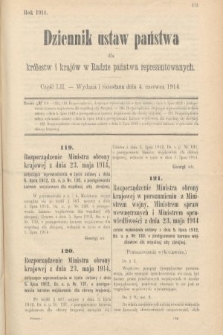 Dziennik Ustaw Państwa dla Królestw i Krajów w Radzie Państwa Reprezentowanych. 1914, nr 52