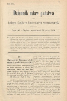 Dziennik Ustaw Państwa dla Królestw i Krajów w Radzie Państwa Reprezentowanych. 1914, nr 56