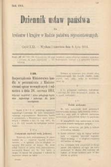 Dziennik Ustaw Państwa dla Królestw i Krajów w Radzie Państwa Reprezentowanych. 1914, nr 61