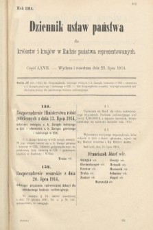 Dziennik Ustaw Państwa dla Królestw i Krajów w Radzie Państwa Reprezentowanych. 1914, nr 67