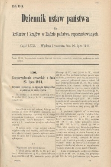 Dziennik Ustaw Państwa dla Królestw i Krajów w Radzie Państwa Reprezentowanych. 1914, nr 71