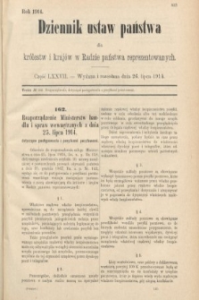 Dziennik Ustaw Państwa dla Królestw i Krajów w Radzie Państwa Reprezentowanych. 1914, nr 77