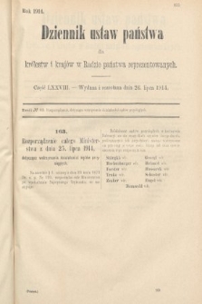 Dziennik Ustaw Państwa dla Królestw i Krajów w Radzie Państwa Reprezentowanych. 1914, nr 78