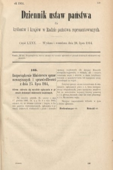 Dziennik Ustaw Państwa dla Królestw i Krajów w Radzie Państwa Reprezentowanych. 1914, nr 80