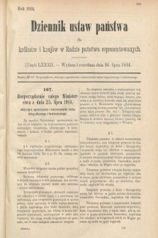 Dziennik Ustaw Państwa dla Królestw i Krajów w Radzie Państwa Reprezentowanych. 1914, nr 82