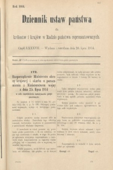 Dziennik Ustaw Państwa dla Królestw i Krajów w Radzie Państwa Reprezentowanych. 1914, nr 87