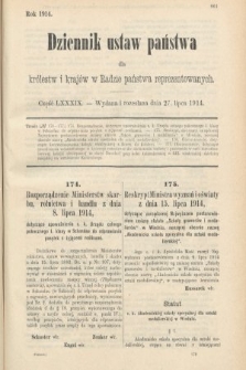 Dziennik Ustaw Państwa dla Królestw i Krajów w Radzie Państwa Reprezentowanych. 1914, nr 89