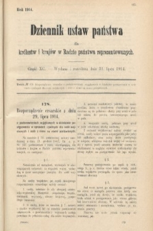 Dziennik Ustaw Państwa dla Królestw i Krajów w Radzie Państwa Reprezentowanych. 1914, nr 90