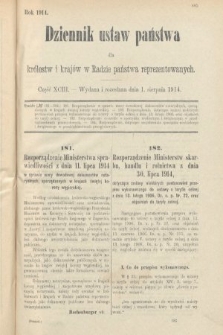 Dziennik Ustaw Państwa dla Królestw i Krajów w Radzie Państwa Reprezentowanych. 1914, nr 93