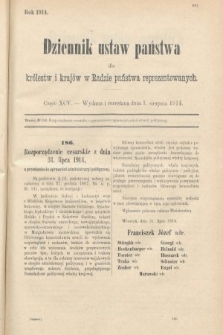 Dziennik Ustaw Państwa dla Królestw i Krajów w Radzie Państwa Reprezentowanych. 1914, nr 95