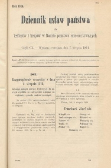 Dziennik Ustaw Państwa dla Królestw i Krajów w Radzie Państwa Reprezentowanych. 1914, nr 110