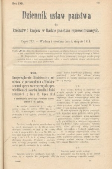 Dziennik Ustaw Państwa dla Królestw i Krajów w Radzie Państwa Reprezentowanych. 1914, nr 111