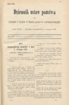 Dziennik Ustaw Państwa dla Królestw i Krajów w Radzie Państwa Reprezentowanych. 1914, nr 113
