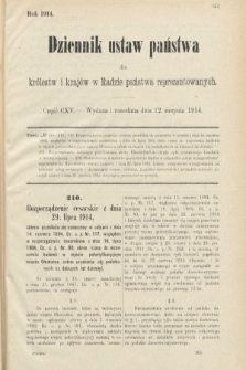 Dziennik Ustaw Państwa dla Królestw i Krajów w Radzie Państwa Reprezentowanych. 1914, nr 115