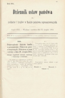 Dziennik Ustaw Państwa dla Królestw i Krajów w Radzie Państwa Reprezentowanych. 1914, nr 120