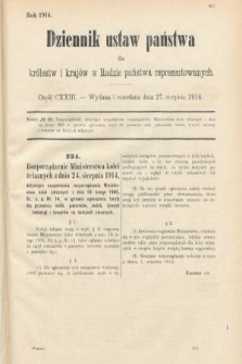 Dziennik Ustaw Państwa dla Królestw i Krajów w Radzie Państwa Reprezentowanych. 1914, nr 123
