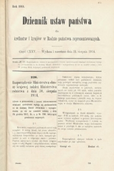 Dziennik Ustaw Państwa dla Królestw i Krajów w Radzie Państwa Reprezentowanych. 1914, nr 125