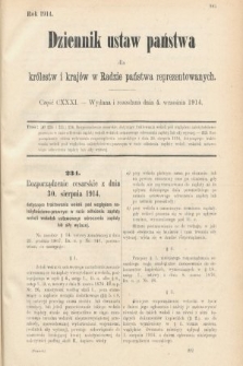 Dziennik Ustaw Państwa dla Królestw i Krajów w Radzie Państwa Reprezentowanych. 1914, nr 131