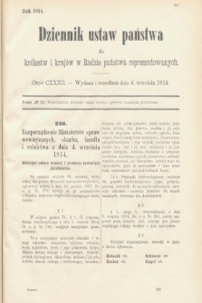 Dziennik Ustaw Państwa dla Królestw i Krajów w Radzie Państwa Reprezentowanych. 1914, nr 132